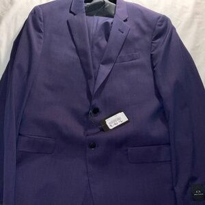 A/X ARMANI EXCHANGE DEEP PURPLE SUIT SZ 44 LONG 100% FINE WOOL WAIST 38 $895.00